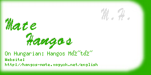 mate hangos business card